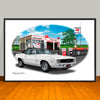 1969 Chevrolet Camaro RS SS 350 Muscle Car Art Print Vinyl Top Options - 13" X 19" UNFRAMED