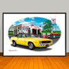 1969 Chevrolet Camaro RS SS 350 Muscle Car Art Print Vinyl Top Options - 13" X 19" UNFRAMED