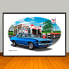 1969 Chevrolet Camaro RS SS 396 Muscle Car Art Print - Stripe Options -- 13" X 19" UNFRAMED