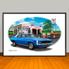 1969 Chevrolet Camaro RS SS 396 Muscle Car Art Print - Stripe & Vinyl Top Options - 13" X 19" UNFRAMED