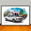 1969 Chevrolet Camaro RS SS 396 Muscle Car Art Print - Stripe Options -- 13" X 19" UNFRAMED