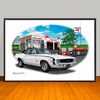 1969 Chevrolet Camaro RS SS 396 Muscle Car Art Print - Stripe & Vinyl Top Options - 13" X 19" UNFRAMED
