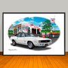 1969 Chevrolet Camaro RS SS 396 Muscle Car Art Print Vinyl Top Options - 13" X 19" UNFRAMED
