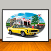 1969 Chevrolet Camaro RS SS 396 Muscle Car Art Print - Stripe Options -- 13" X 19" UNFRAMED