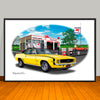 1969 Chevrolet Camaro RS SS 396 Muscle Car Art Print - Stripe & Vinyl Top Options - 13" X 19" UNFRAMED