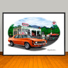1969 Chevrolet Camaro SS 350 Muscle Car Art Print - Stripe Options -- 13" X 19" UNFRAMED
