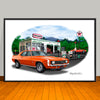 1969 Chevrolet Camaro SS 350 Muscle Car Art Print - Stripe Options -- 13" X 19" UNFRAMED