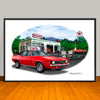 1969 Chevrolet Camaro SS 350 Muscle Car Art Print Vinyl Top Options - 13" X 19" UNFRAMED