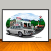 1969 Chevrolet Camaro SS 350 Muscle Car Art Print - Stripe Options -- 13" X 19" UNFRAMED