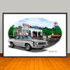 1969 Chevrolet Camaro SS 350 Muscle Car Art Print - Stripe & Vinyl Top Options - 13" X 19"