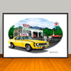 1969 Chevrolet Camaro SS 350 Muscle Car Art Print - Stripe Options -- 13" X 19" UNFRAMED