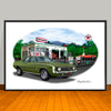 1969 Chevrolet Camaro SS 396 Muscle Car Art Print - Stripe Options -- 13" X 19" UNFRAMED