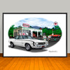 1969 Chevrolet Camaro SS 396 Muscle Car Art Print - Stripe & Vinyl Top Options - 13" X 19"