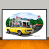 1969 Chevrolet Camaro SS 396 Muscle Car Art Print Vinyl Top Options - 13" X 19" UNFRAMED