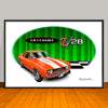 1969 Chevrolet Camaro Z28 Muscle Car Art Print 13" X 19" Unframed