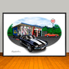 1969 Chevrolet Camaro Z28  Speed Shop Muscle Car Art Print 13" X 19" Unframed