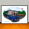 1969 Chevrolet Camaro Z28  Speed Shop Muscle Car Art Print 13" X 19" Unframed