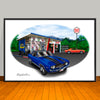 1969 Chevrolet Camaro Z28  Speed Shop Muscle Car Art Print 13" X 19" Unframed