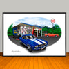 1969 Chevrolet Camaro Z28  Speed Shop Muscle Car Art Print 13" X 19" Unframed