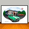 1969 Chevrolet Camaro Z28  Speed Shop Muscle Car Art Print 13" X 19" Unframed