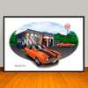 1969 Chevrolet Camaro Z28  Speed Shop Muscle Car Art Print 13" X 19" Unframed