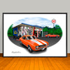 1969 Chevrolet Camaro Z28  Speed Shop Muscle Car Art Print 13" X 19" Unframed