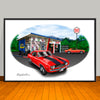 1969 Chevrolet Camaro Z28  Speed Shop Muscle Car Art Print 13" X 19" Unframed