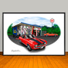 1969 Chevrolet Camaro Z28  Speed Shop Muscle Car Art Print 13" X 19" Unframed