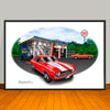 1969 Chevrolet Camaro Z28  Speed Shop Muscle Car Art Print 13" X 19" Unframed