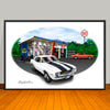 1969 Chevrolet Camaro Z28  Speed Shop Muscle Car Art Print 13" X 19" Unframed