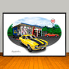 1969 Chevrolet Camaro Z28  Speed Shop Muscle Car Art Print 13" X 19" Unframed