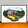 1969 Chevrolet Camaro Z28  Speed Shop Muscle Car Art Print 13" X 19" Unframed