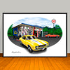 1969 Chevrolet Camaro Z28  Speed Shop Muscle Car Art Print 13" X 19" Unframed