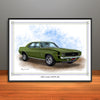 1969 Chevrolet Camaro RS SS 396 Muscle Car Art Print - Stripe Options - 18" X 24" UNFRAMED