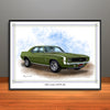 1969 Chevrolet Camaro RS SS 396 Muscle Car Art Print - Stripe Options - 18" X 24" UNFRAMED