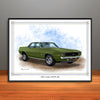 1969 Chevrolet Camaro RS SS 396 Muscle Car Art Print Vinyl Top Options 18" X 24" UNFRAMED