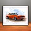 1969 Chevrolet Camaro RS SS 396 Muscle Car Art Print - Stripe Options - 18" X 24" UNFRAMED