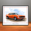 1969 Chevrolet Camaro RS SS 396 Muscle Car Art Print - Stripe Options - 18" X 24" UNFRAMED