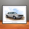 1969 Chevrolet Camaro RS SS 396 Muscle Car Art Print Vinyl Top Options 18" X 24" UNFRAMED