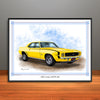 1969 Chevrolet Camaro RS SS 396 Muscle Car Art Print - Stripe Options - 18" X 24" UNFRAMED