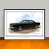 1969 Plymouth Roadrunner 383 Hood Stripes Muscle Car Art Print - 18" X 24" UNFRAMED
