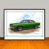 1969 Plymouth Roadrunner 383 Vinyl Top Muscle Car Art Print - 18" X 24" UNFRAMED