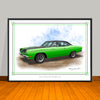 1969 Plymouth Roadrunner 383 Hood Stripes & Vinyl Top Muscle Car Art Print - 18" X 24" UNFRAMED