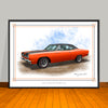 1969 Plymouth Roadrunner 383 Hood Stripes & Vinyl Top Muscle Car Art Print - 18" X 24" UNFRAMED
