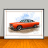 1969 Plymouth Roadrunner 383 Vinyl Top Muscle Car Art Print - 18" X 24" UNFRAMED