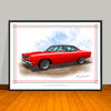1969 Plymouth Roadrunner 383 Vinyl Top Muscle Car Art Print - 18" X 24" UNFRAMED