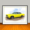 1969 Plymouth Roadrunner 383 Vinyl Top Muscle Car Art Print - 18" X 24" UNFRAMED