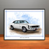 1969 Chevrolet Camaro RS SS 396 Muscle Car Art Print - Stripe & Vinyl Top Options - 18" X 24" UNFRAMED