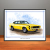 1969 Chevrolet Camaro RS SS 396 Muscle Car Art Print - Stripe & Vinyl Top Options - 18" X 24" UNFRAMED