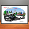 1970 Chevelle Super Sport City Garage Muscle Car Art Print - Stripe & Vinyl Top Options - 13" X 19" UNFRAMED